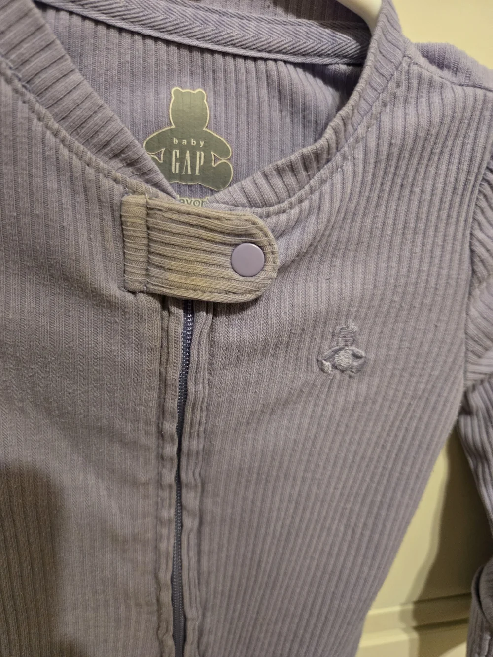 GAP Periwinkle Ribbed Footie One-Piece Baby Girl 3-6 M